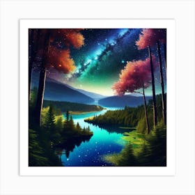 Night Sky Painting Art Print