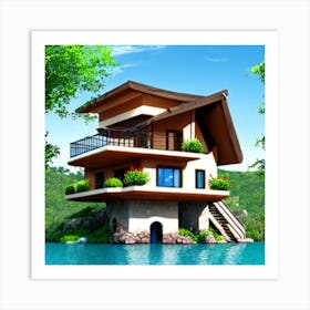 House On The Lake Art Print