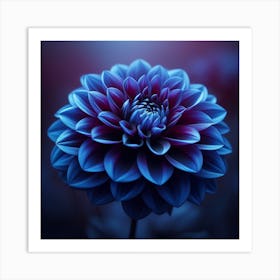 Indigo Dahlia 3 Art Print