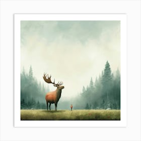 Elk In The Forest Art Print