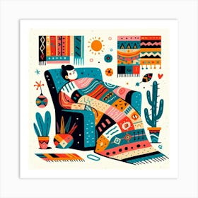 Woman Relaxing In A Chair Art Print