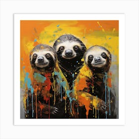 Three Sloths Art Print