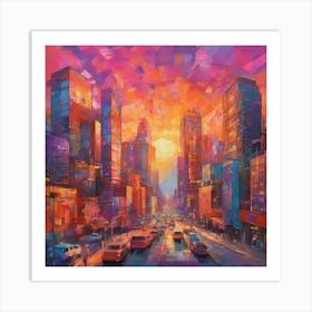 Vibrant cityscape 2 Art Print