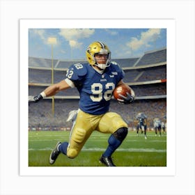 The Blitz Commander Football Player on the Field Art Print