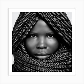 Black And White Portrait Of African Woman Art Print