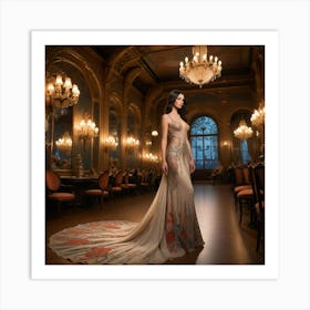 Woman In A Wedding Dress Art Print