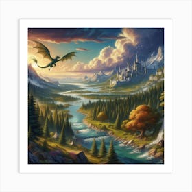 Dragons In The Forest 2 Art Print