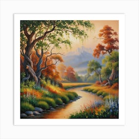 River In Autumn Art Print