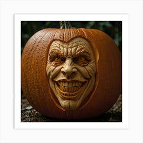 Joker Pumpkin Carving 8 Art Print