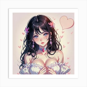 Cute Girl Sharing Love(1) Art Print