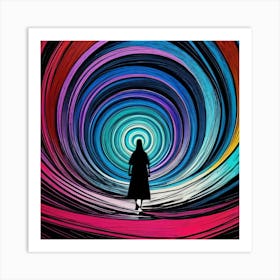 Woman In A Vortex Art Print