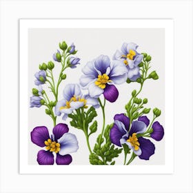 Violet Flowers myluckycharm 1 Art Print