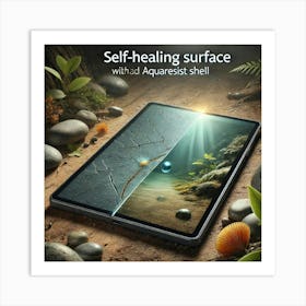 A High Tech Smart Tablet Showcasing A Self Healing Art Print