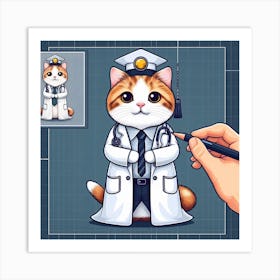 Doctor Cat 3 Art Print