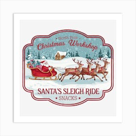 Santa'S Sleigh Ride Art Print