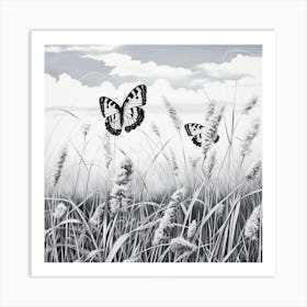 Butterflies In The Grass 2 Art Print