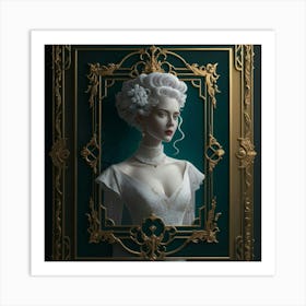 Portrait Of A Woman In A Frame Art Print