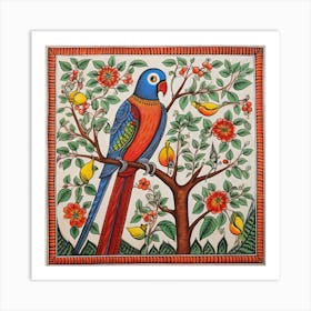 Parrot On A Tree Art Print
