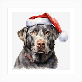 Santa Labrador Art Print