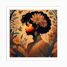 Woman In The Forest Art Print