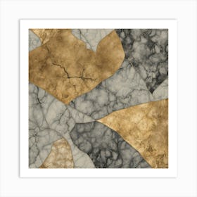 Abstract Gold Marble Art Print