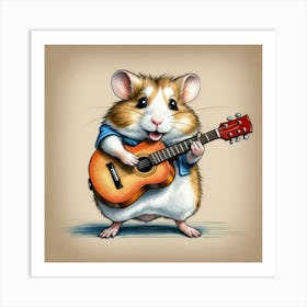 Hamster Playing Guitar 8 Art Print