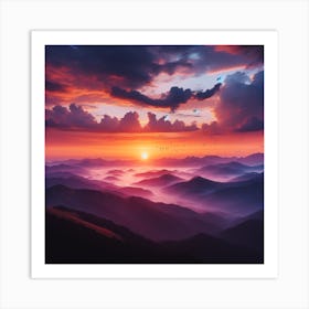 Sunrise from the mountain 8 Art Print