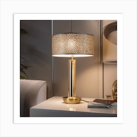 Gold Table Lamp Art Print