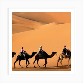 Camels In The Desert Art Print