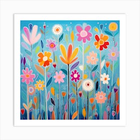 Flowers In The Garden Art Print