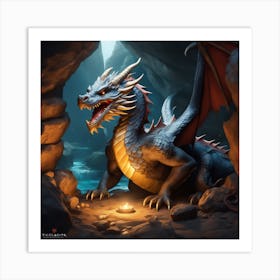 Dragon In Cave 2 Art Print