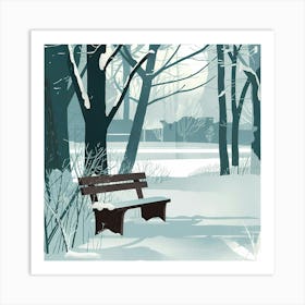 Winter Park Bench Art Print