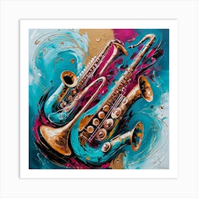 Saxophones 2 Art Print