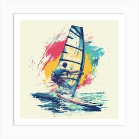 A Windsurfing Vector Design Illustration 1718707331 2 Art Print