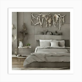 Grey Bedroom 2 Art Print