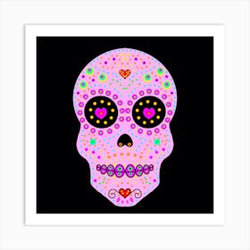 Day Of The Dead Pink Sugar Skull Art Print