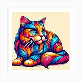 Colorful Cat 7 Art Print