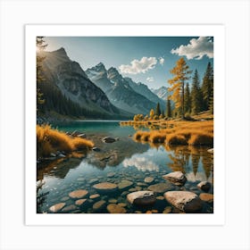 Rocky Mountain Lake Art Print