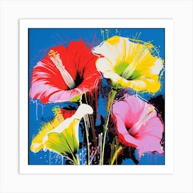 Andy Warhol Style Pop Art Flowers Moonflower 2 Square Art Print