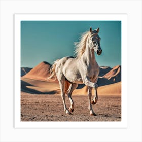 White Horse In The Desert 1 Art Print