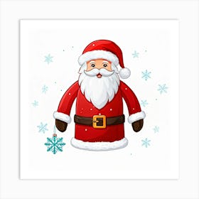 Cartoon Style Winter Clothing Collection Featuring A Red Fluffy Santa Claus Hat With A White Brim A (1) Art Print