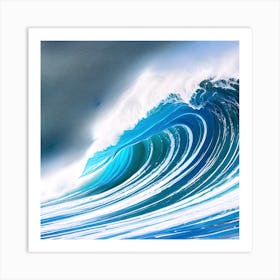 Blue Wave Abstract Art Print