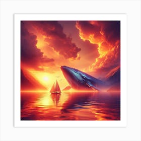 Whale In The Water Art Print