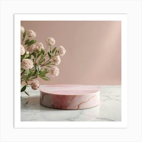 Pink Marble Cake Stand 7 Art Print