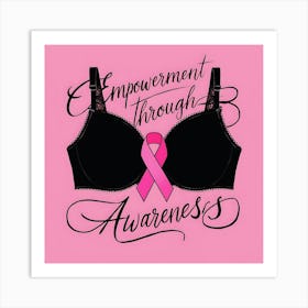 Women Breast Cancer Awareness background in Pink Ribbon international symbol for month October clipart and poster clipart and wall art 6 Art Print