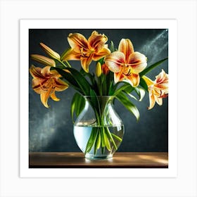 Lilies In A Vase 9 Art Print