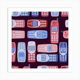 Chobopop Vintage Mobile Phones Art Print