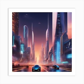 Futuristic City 1 Art Print