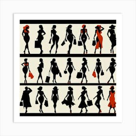 Silhouettes Of Women 1 Art Print