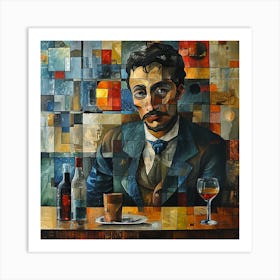 Man With A Glass Of Wine 1 Art Print